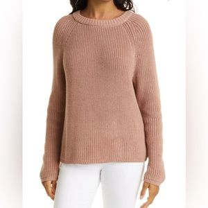 JENNI KAYNE Cotton Fisherman Sweater Rose medium